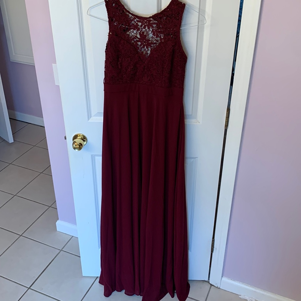 Pink blush maroon gown